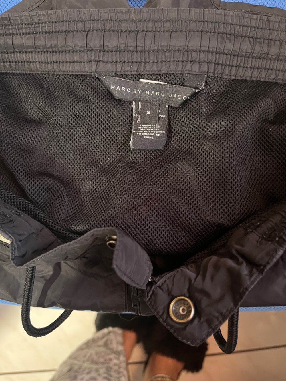 Marc by Marc Jacobs Black Hooded Windbreaker